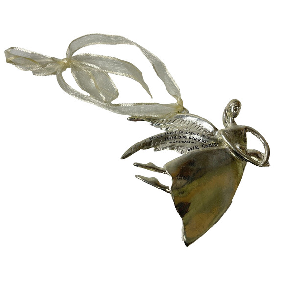 Angel Pewter Ornament Where Is Greater Love There Are Always Miracles Engravable - Picture 1 of 10